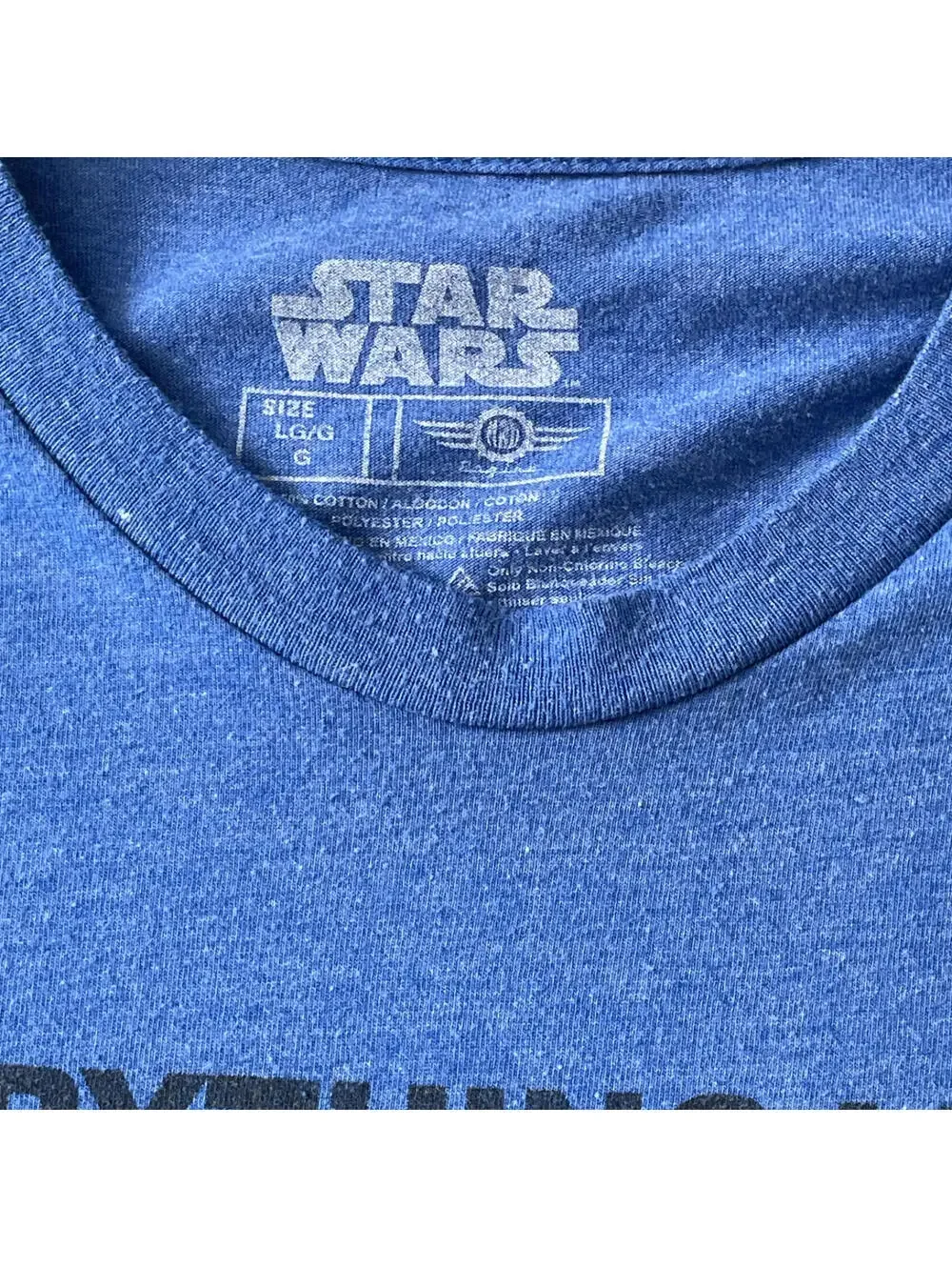 Star Wars Mens LG Blue Graphic T Shirt Movie Character Tee